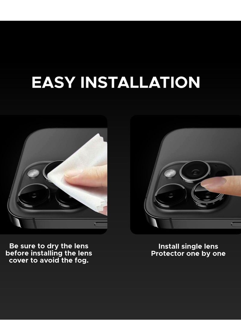 ليمتليس واقي عدسة الكاميرا iPhone 15 Pro Max iPhone 15 Pro، مع ملحقات واقي الشاشة من الزجاج المقوى، مقاوم للخدش، سهل التركيب (فضي، iPhone 15 Pro / 15 Pro Max) - Image 4