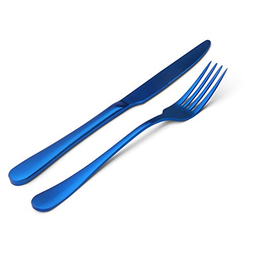 sharecook Matte Blue Silverware Set, Satin Finish 20-Piece Stainless Steel Flatware Set, Kitchen Utensil Set Service for 4, Tableware Cutlery Set for Home and Restaurant, Dishwasher Safe - Image 3