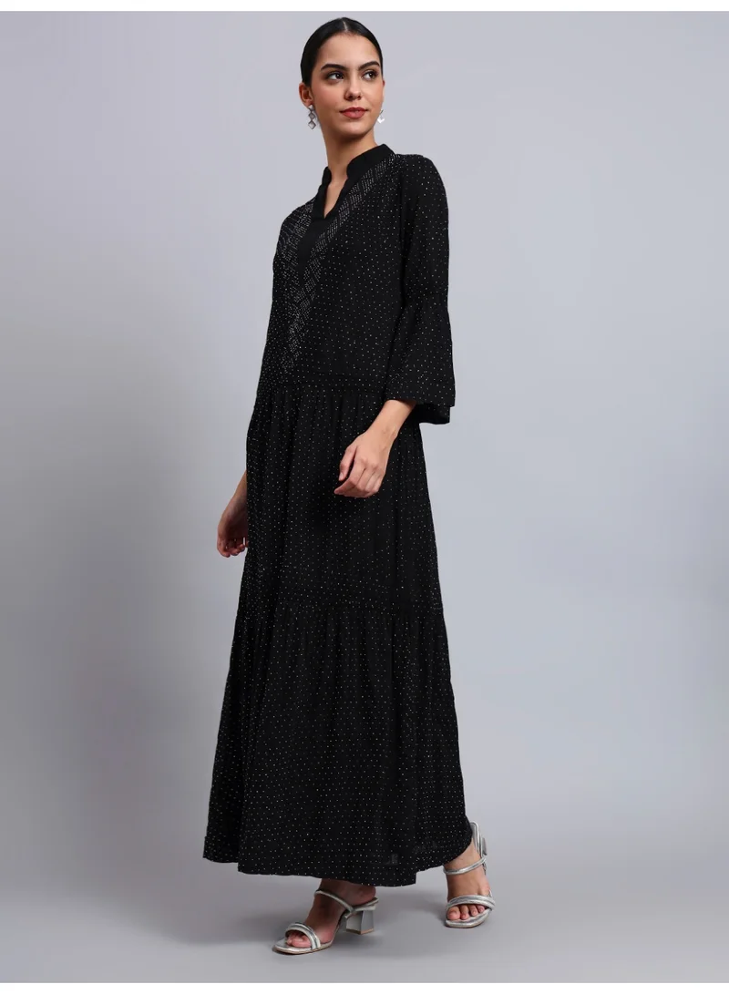 Alaya Women's Cotton Jalabiya with Mirror Work-AL4051