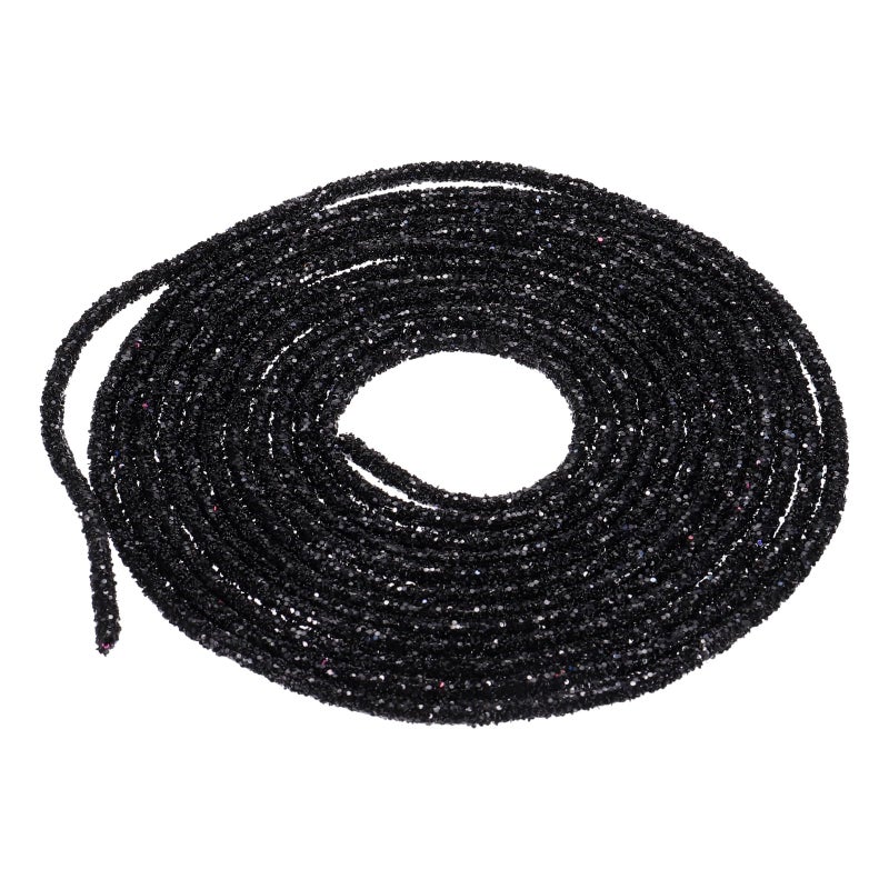 MECCANIXITY 5 Yard 6mm 0.24 inch Glitter Sequins Rope Sequins Rhinestone Tube Cord for DIY Wedding Dresses Costume Clothing Shoes Jewelry Accessory Black - Image 1