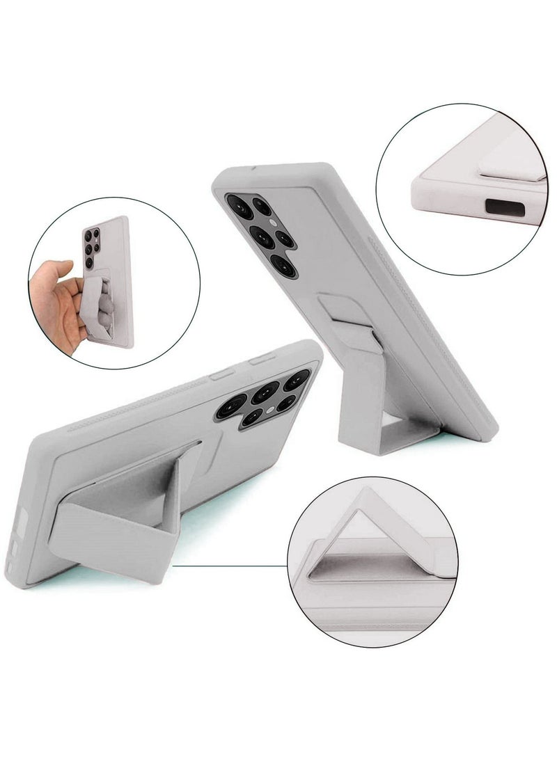 BORTONY Galaxy S22 Ultra Case, Fully Covered With Finger Grip Stand Holder Anti Slip Shockproof Protective Case Cover For Samsung Galaxy S22 Ultra - Image 2