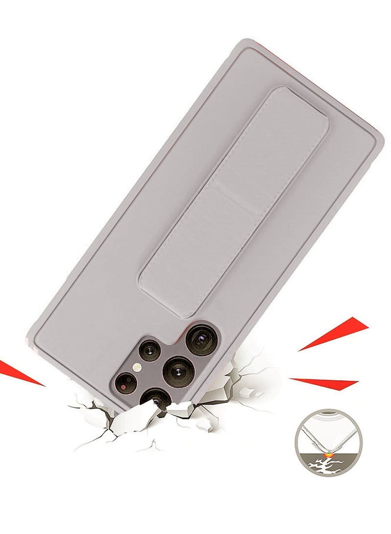 BORTONY Galaxy S22 Ultra Case, Fully Covered With Finger Grip Stand Holder Anti Slip Shockproof Protective Case Cover For Samsung Galaxy S22 Ultra - Image 3