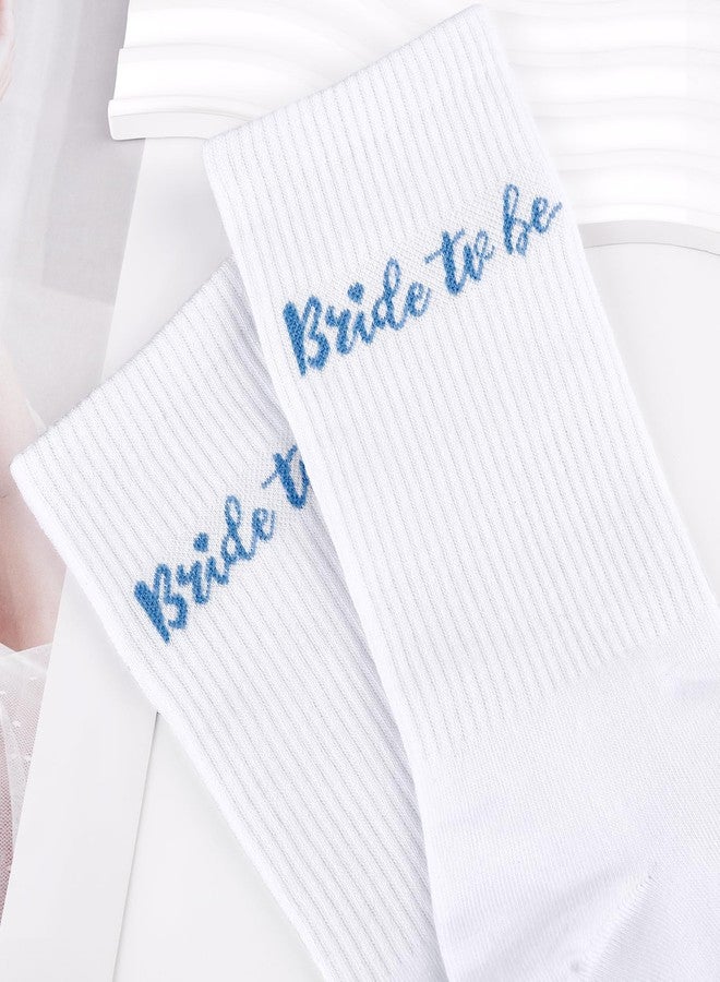 Etercycle Bride To Be Socks, Something Blue Gift Womens Sock, Soft Cotton Bride Socks Bridal Shower Decorations Wedding Engagement Bridesmaid Gifts Bachelorette Party Accessories Honeymoon Essentials - Image 2