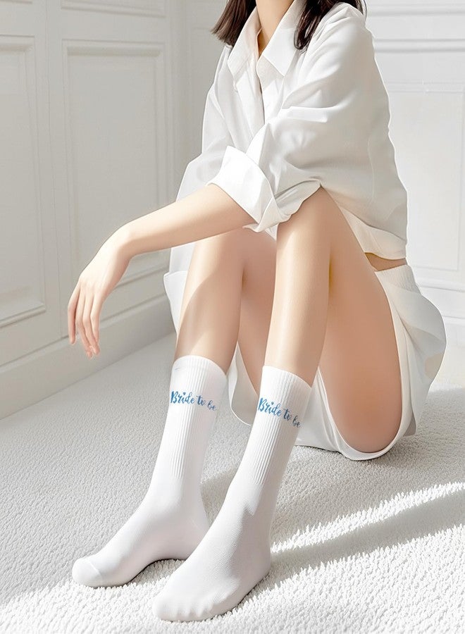 Etercycle Bride To Be Socks, Something Blue Gift Womens Sock, Soft Cotton Bride Socks Bridal Shower Decorations Wedding Engagement Bridesmaid Gifts Bachelorette Party Accessories Honeymoon Essentials - Image 5