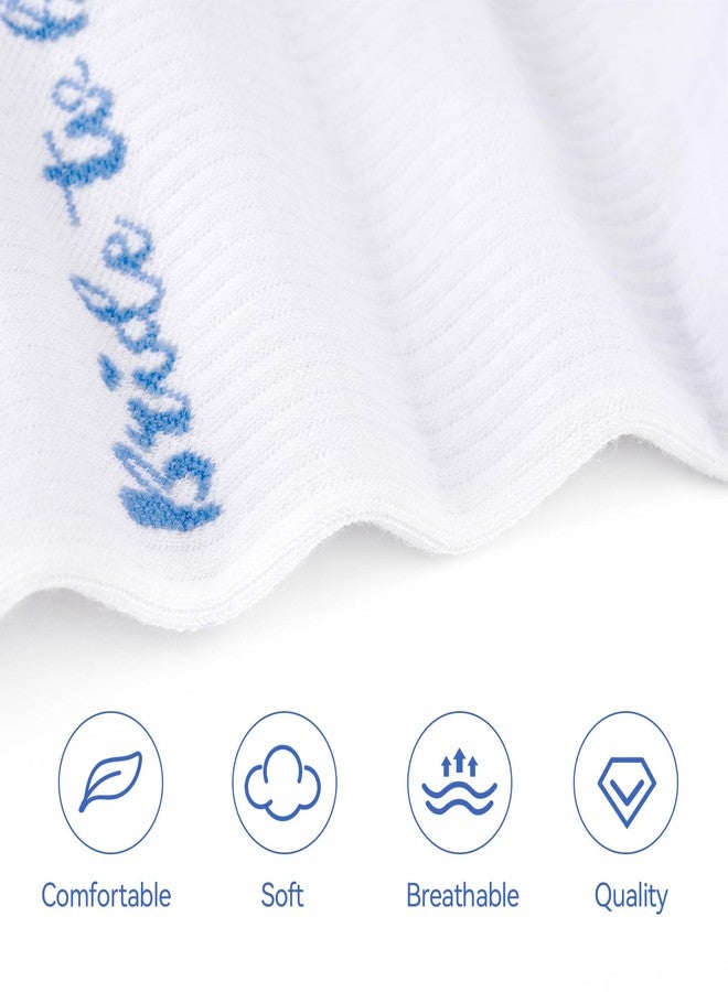 Etercycle Bride To Be Socks, Something Blue Gift Womens Sock, Soft Cotton Bride Socks Bridal Shower Decorations Wedding Engagement Bridesmaid Gifts Bachelorette Party Accessories Honeymoon Essentials - Image 4