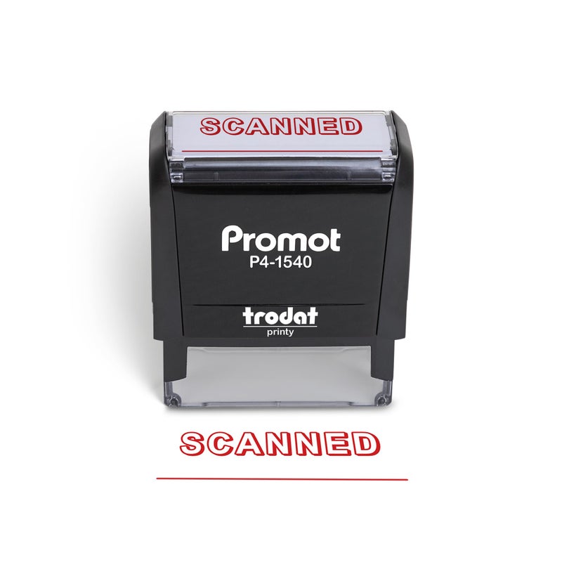 Promot Promot Scanned Self Inking Rubber Stamp  Refillable Scanned Stamper  Business Bookkeeping Ordering Accounting Work Office Stamps  Red Ink