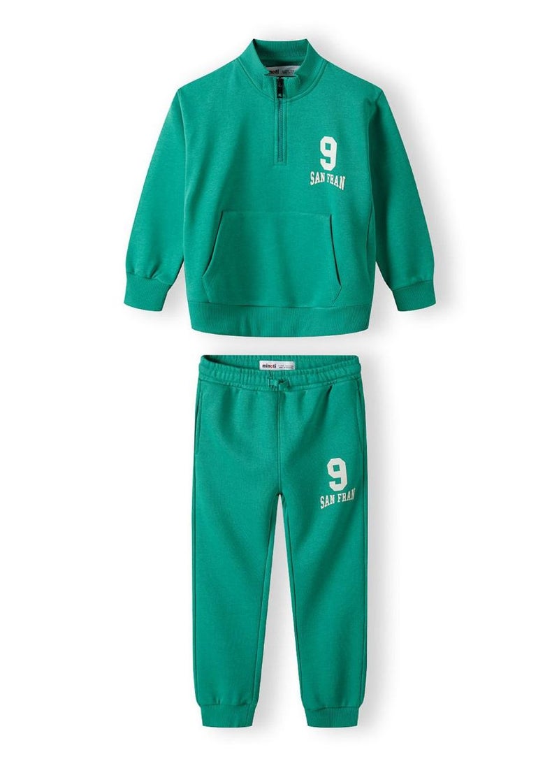 مينوتي طقم رياضي ولادي بقطعتين مع سحاب نصفي وطبعة - Image 2