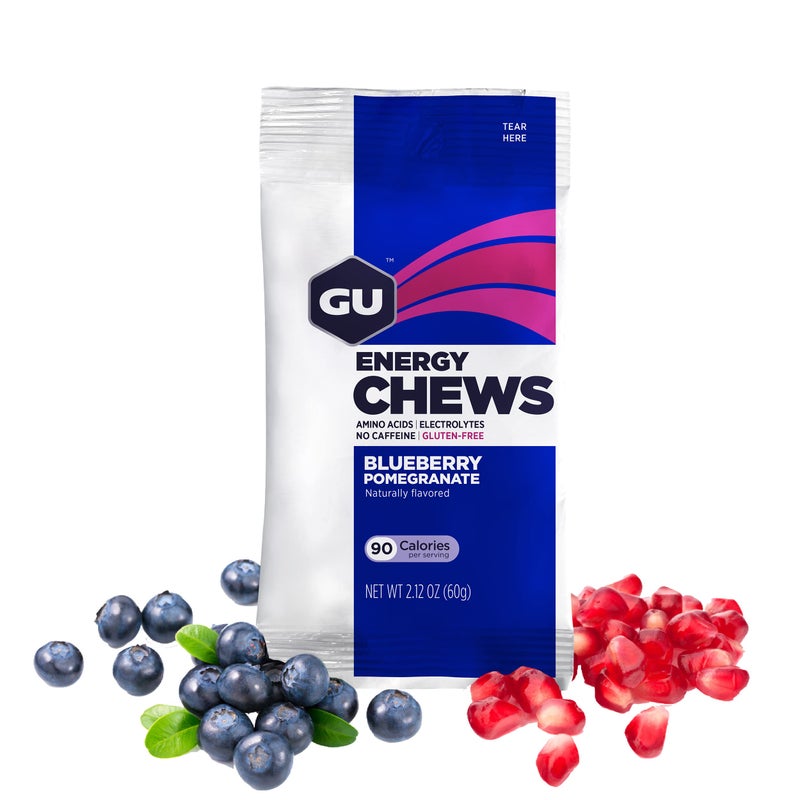 GU Energy Chews, Blueberry Pomegranate Energy Gummies with Electrolytes, Vegan, Gluten-Free, Kosher, and Dairy-Free On-The-Go Energy for Any Workout, 12 Bags (24 Servings Total) - Image 2