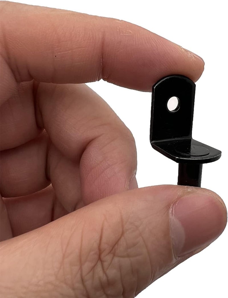 MYYZMY 50 Pack Shelf Support Pegs, 6mm Metal Nickel L-Shaped Support Pegs with Hole, Cabinet Support Pins for Furniture Shelves Bracket, Black - Image 3