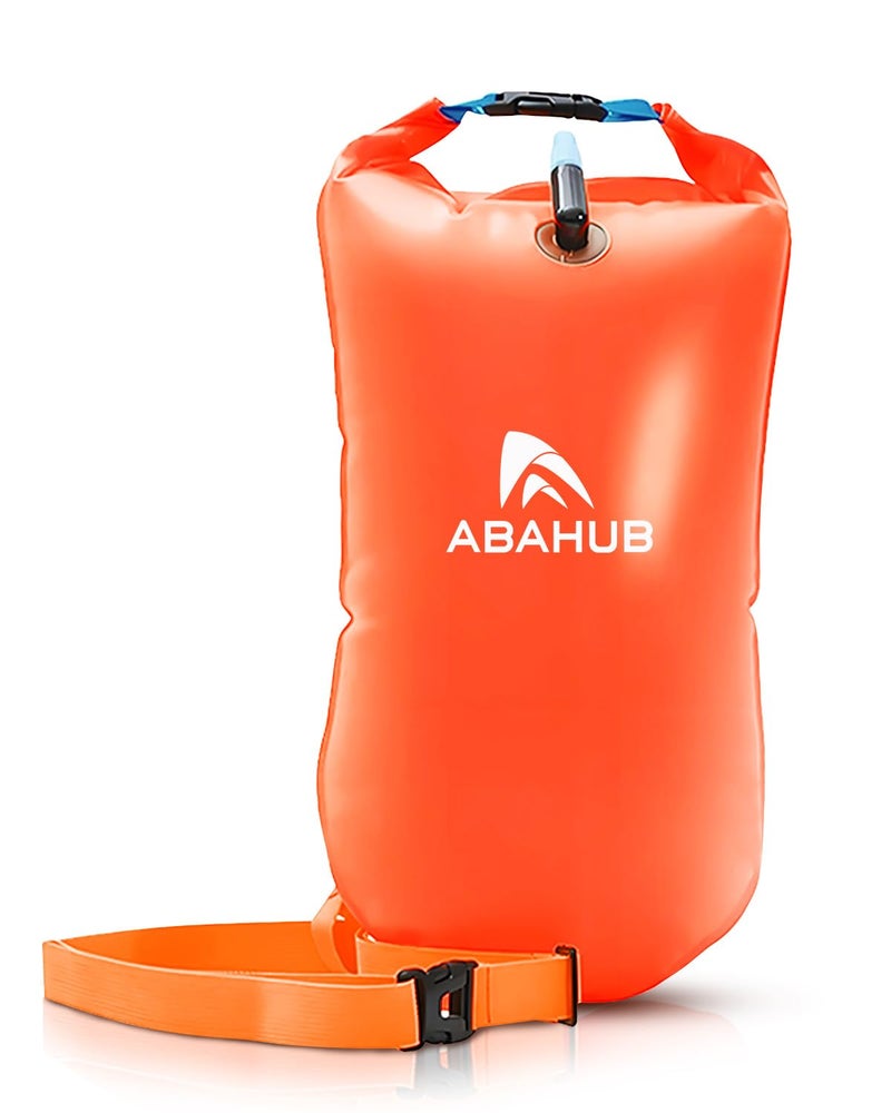 Abahub Swim Bubble Safety Tow Float Achieve Be Bright, Be Seen, Be Safer for Open Water Swimmers and Triathletes During Outdoor Swimming High Visibility Buoy Orange - Image 1