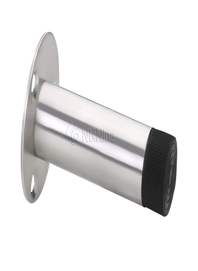 Nixnine Stainless Steel Wall Mounted Door Stops Rigid Door Stopper Back with Door Silencer Stop & Door Stop Rubber Tips, Door Protector for Kitchen/Bedroom/Office (7.7cm x 5cm x 2.3cm) Pack of 1 - Image 2