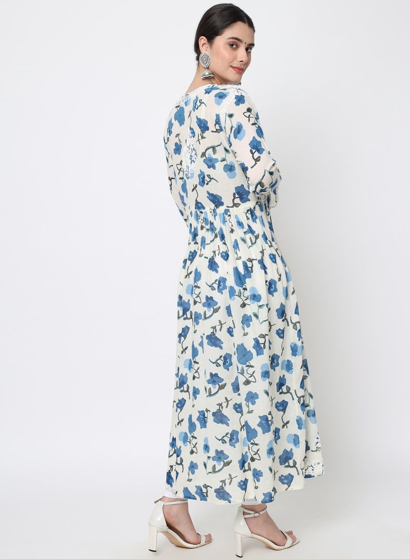 الايا كرتا قطن مطرز يدويًا بالتشيكانكاري للنساء - Image 2