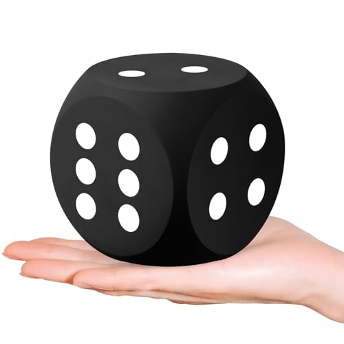Shappy 3 Inches Foam Dice Fun Filled Large Educational Toy Kawaii Giant Decorative Eva Foam Jumbo Dice Big Square Building Blocks for Board Game Nights Learning SessionsBlack1 Pc - Image 1
