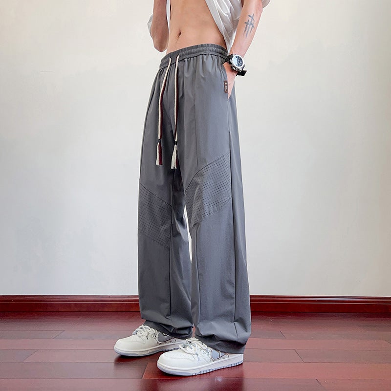 【M-8Xl】Men'S Ice Silk Pants Summer Quick-Drying Stretch Loose Plus Fat Plus Size Cool Feeling Cooling Casual - Image 1