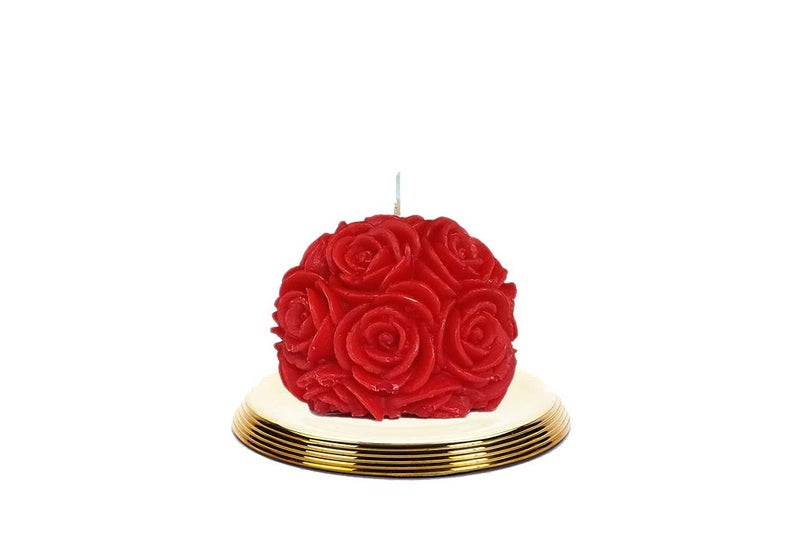 atorakushon® Smokeless Scented Pack of 2 Red Rose Flower Ball Shape Designer Candle for Living Room, Hall Room, Dinner Table,Birthday Party - Image 4