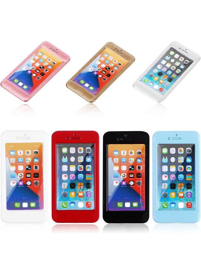 TBoxBo 7 Pack 1/12 Scale Dollhouse Cell Phone Simulator Accessories Mini Telephones Dollhouse Accessories Scene Simulation Miniatures Playset - Image 2