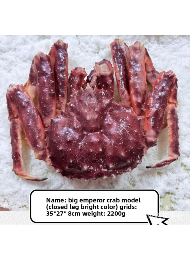 null - Simulation King Crab Model Seafood Ice Table Decorative Ornaments Live Shooting Props Seafood Sales Display-Color:Close-up Fresh Emperor Crab Model - Image 1