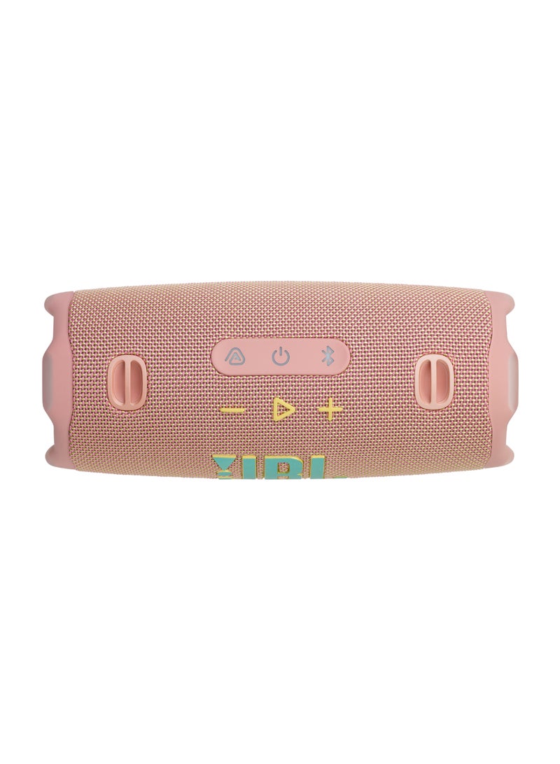 JBL Charge 6 - Portable Waterproof And Drop-Proof Bluetooth Speaker With Built-In Power Bank, Multi-Speaker Connection Via Auracast, Up To 28 Hours Playtime, Fast Charging, And Powerful Sound Pink - Image 4