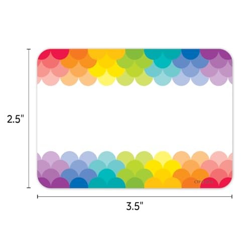 Creative Teaching Press CTP Painted Palette Rainbow Scallops Labels/Name Tags, Set of 36, 3.5” x 2.5” Each (Creative Teaching Press 4821) - Image 3