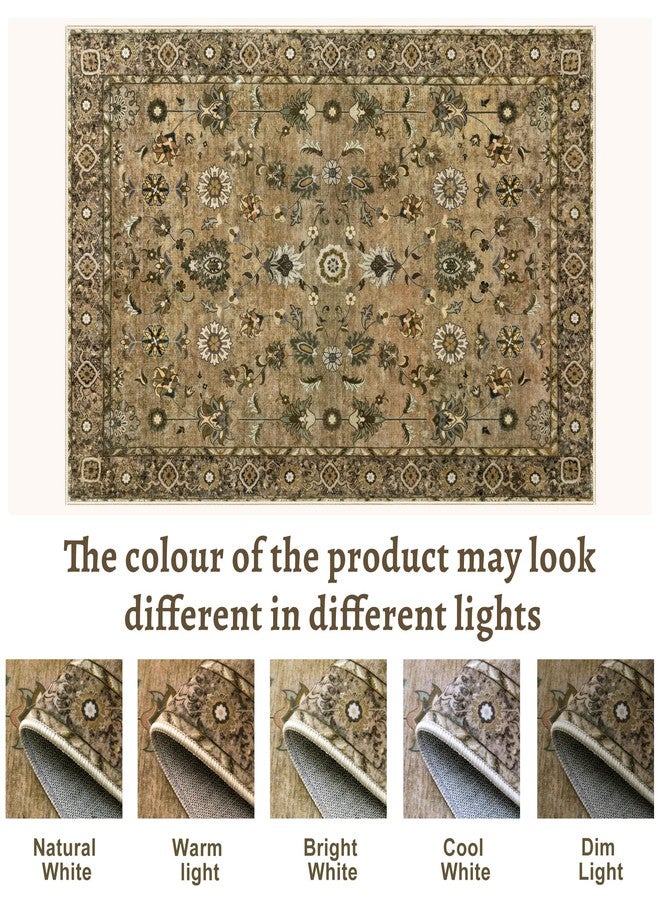 Tangsoo Vintage Floral Rug 2x3 Washable Rugs for Entryway, Small Area Rug, Non-Slip for Front Door, Brown Accent Rug Doormat, Soft Low Pile for Indoor Entrance Kitchen Bedroom - Image 2