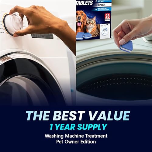 SHIMMERIX Washing Machine Cleaner Tablets for Pet Owners 28 Pack & Dishwasher Cleaner Deodorizer Descaler Tablets 28 Pack Bundle - 1 Plus Year Supply - Septic Safe Eco Friendly Formula - Image 4
