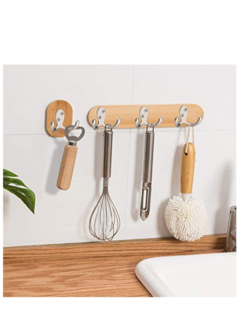 SYOSI 10 Pcs Double Prong Coat Hooks Hardware, Silvery Towel Hooks Wall Mounted with 20 Screws, Metal Hooks for Hanging Coats, Towel, Hat, Key, Bag  - Image 3