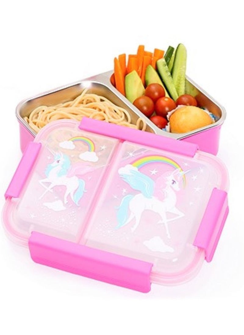 Eazy Kids Steel Bento Insulated Lunch Box - Pink  - Image 1
