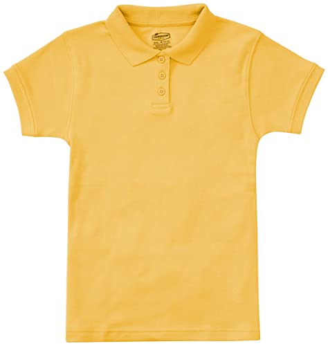 CLASSROOM Little Girls' Interlock Cap Sleeve Polo, Gold, X-Small - Image 2