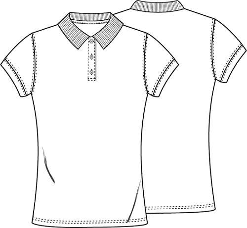 CLASSROOM Little Girls' Interlock Cap Sleeve Polo, Gold, X-Small - Image 3