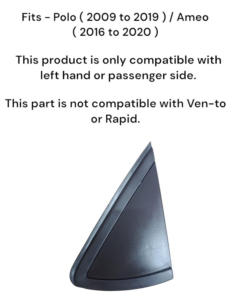 Auto-Ex غطاء تريم مرآة جانبية لجهة اليسار للركاب متوافق/بديل لبولو (2009 إلى 2019) / أميوا (2016 إلى 2020) - Image 2