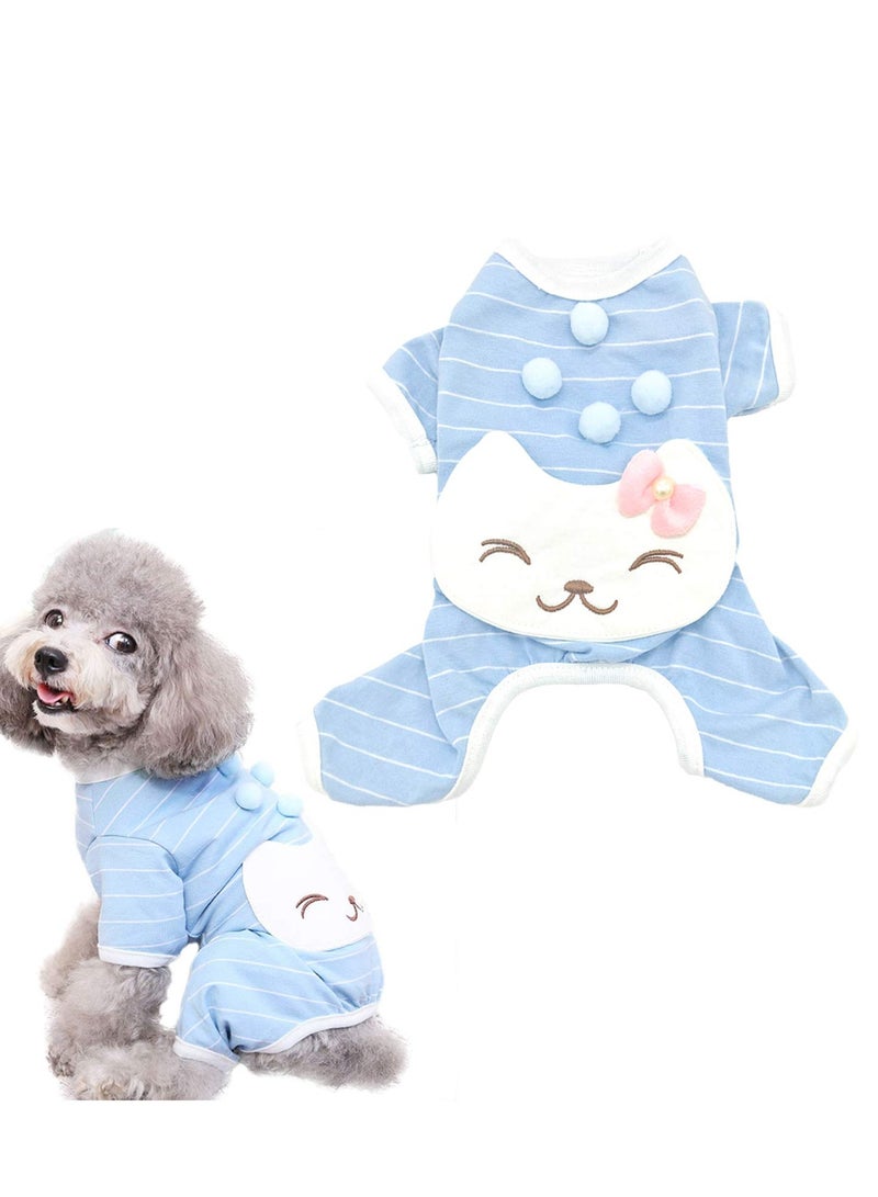 Cozy Cotton Pet Pajamas Jumpsuit for Small to Medium Dogs and Cats - Soft Onesie Rompers for Girls and Puppies, Perfect for Comfort and Style. - Image 1
