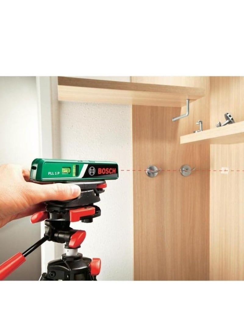 BOSCH - Bosch laser spirit level PLL 1 P with wall mount (laser line for flexible alignment on walls and laser point for easy height transfer) - Image 1