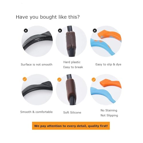 Storescent Eyeglasses Ear Grip- Soft Comfortable Anti-slip Holder - Silicone Ear Hook, Eyeglass Temple Tips Sleeve Retainer for Sunglasses (Pair of 6) - Image 5