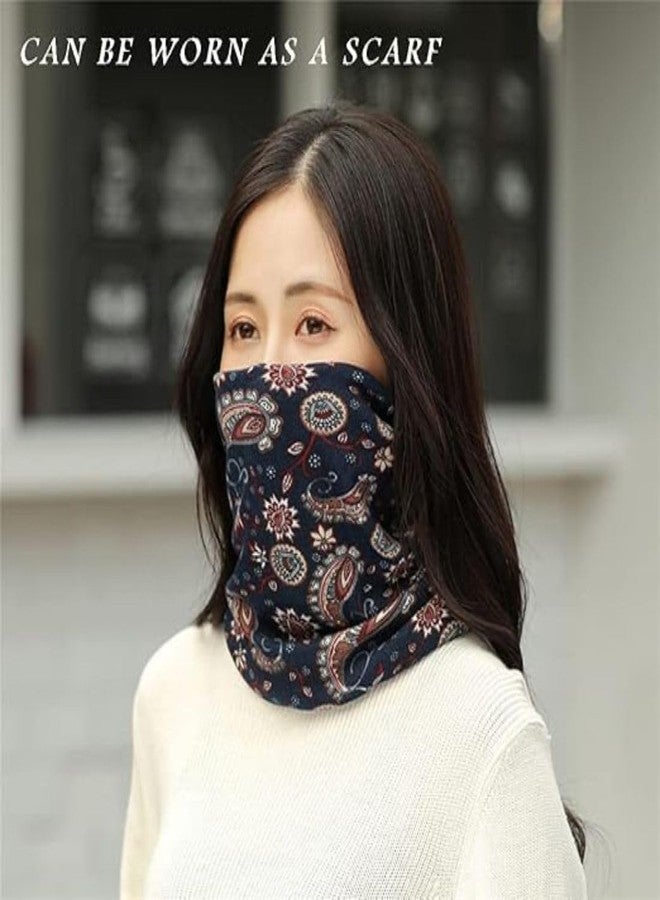 MRIYA Slouchy Chemo Cap Beanie Hat for Women, Floral Print Hats Chemo Cap Bandanas Skull Cap, Men Women's Girls Scarf Fashion Hat- All Seasons Use (in, Alpha, Free Size, Dark Blue, hat, Fashion) - Image 5