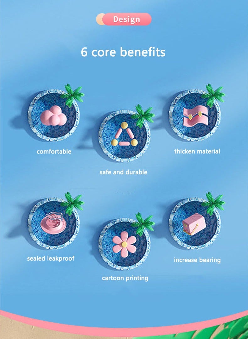 Arabest Children's Swim Ring, Anti-Roll, Inflatable Seat, Sun Canopy, Blue - Image 4