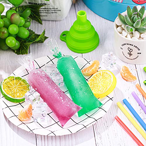 Patelai 200 Pieces Ice Pop Bags 2 x 8 Inch Bolsitas Para Bolis De Hielo Mexicanas Ice Cream Bolis Bags Pouch for Making Candy, Freeze Pops - Image 5