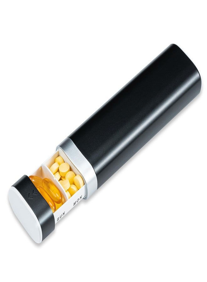 Betife منظم حبوب بيتيف الأسبوعي 7 أيام، صندوق حبوب يومي، حقيبة حبوب للسفر، حامل حبوب لطيف، صندوق أدوية على شكل درج لحفظ الفيتامينات، الأدوية، المكملات، منظم الحبوب (أسود) - Image 1