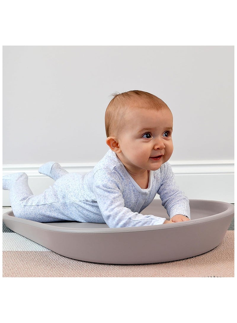 Shnuggle حصيرة تغيير قابلة للضغط | وسادة تغيير حفاضات للأطفال | مادة رغوية ناعمة ودافئة | قاعدة غير قابلة للانزلاق | صحية | غير سامة | سهلة التنظيف ومسحها، لا حاجة لغطاء | بيج رمادي - Image 3