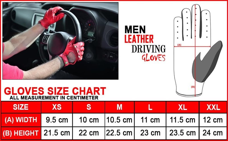BTR BORN TO RACE Men's Genuine Lambskin Leather Driving Gloves - Red - Image 2