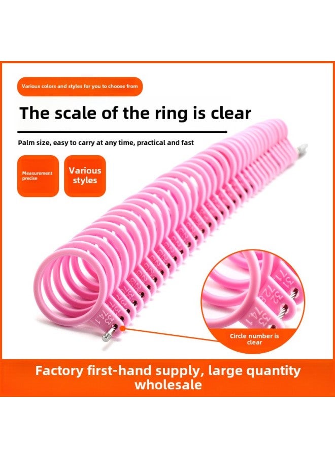 Ring Measuring Tool Measuring Finger Circumference Diy Finger Ring Number Hong Kong Degree Ring Plastic Artifact Test Port Code Test Size-Model:Plastic Hong Kong Circle [powder] - Image 5