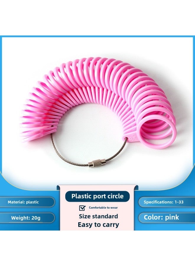 Ring Measuring Tool Measuring Finger Circumference Diy Finger Ring Number Hong Kong Degree Ring Plastic Artifact Test Port Code Test Size-Model:Plastic Hong Kong Circle [powder] - Image 1
