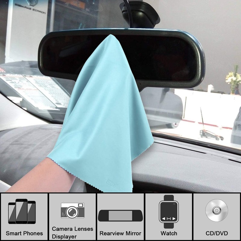 Wisdompro Extra Large 4-Pack Microfiber Cleaning Cloth For Laptop, LCD TV, Computer Screen, Monitor, Tablet, Camera Lens, Glass, Lenses, Phone, iPhone, iPad, other Delicate Surface - Mint (16x16 Inch) - Image 3