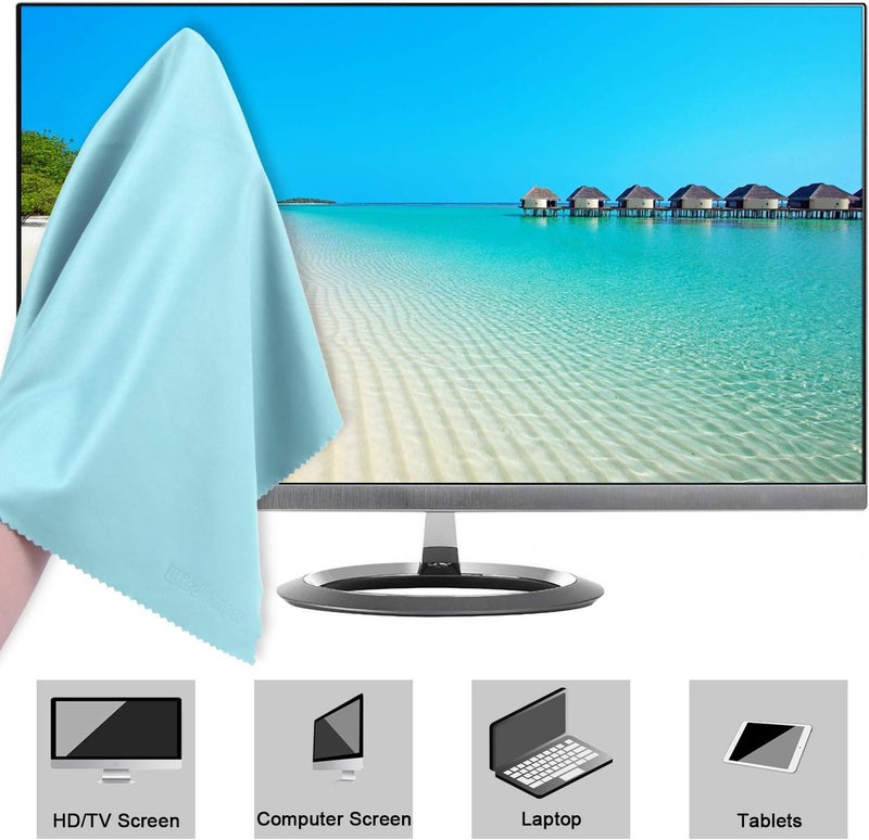 Wisdompro Extra Large 4-Pack Microfiber Cleaning Cloth For Laptop, LCD TV, Computer Screen, Monitor, Tablet, Camera Lens, Glass, Lenses, Phone, iPhone, iPad, other Delicate Surface - Mint (16x16 Inch) - Image 2