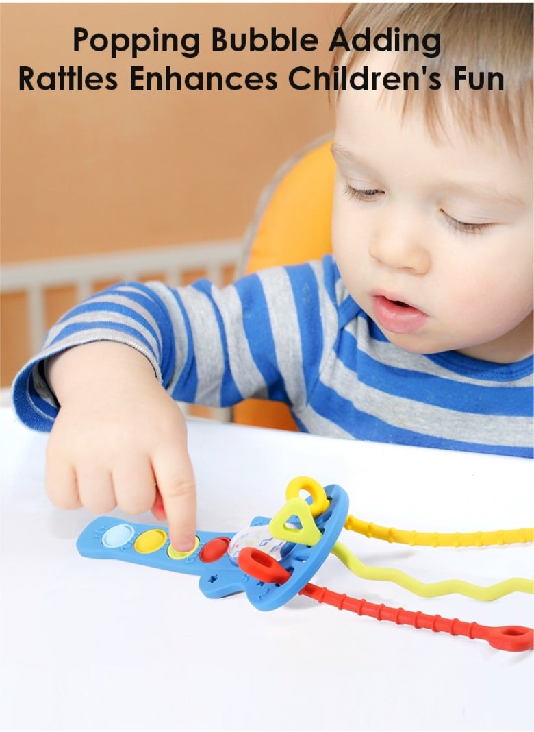 HieerBus Baby Teether Toys, Baby Chew Toys for Teething Relief More than 3 months，Guitar Shaped Silicone Gum, yellow  - Image 5