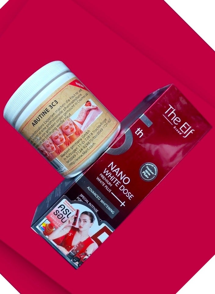 The Elf Nano White Dose Premium White Plus Serum 60ml & Abutine 3c3 Whitening Cream 250g - Image 1