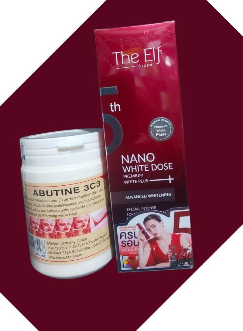 ذا إلف سيروم نانو وايت دوز بريميوم وايت بلس 60 مل وكريم التبييض أبوتين 3c3 250 جرام - Image 1