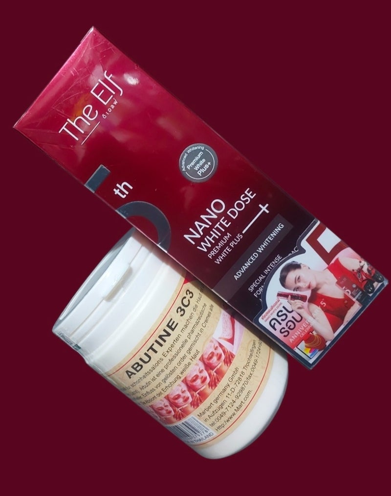 ذا إلف سيروم نانو وايت دوز بريميوم وايت بلس 60 مل وكريم التبييض أبوتين 3c3 250 جرام - Image 2