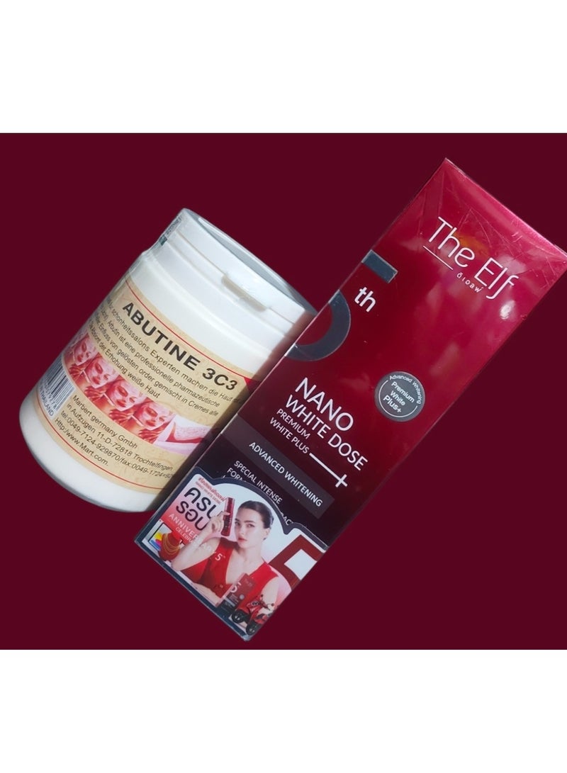 ذا إلف سيروم نانو وايت دوز بريميوم وايت بلس 60 مل وكريم التبييض أبوتين 3c3 250 جرام - Image 3