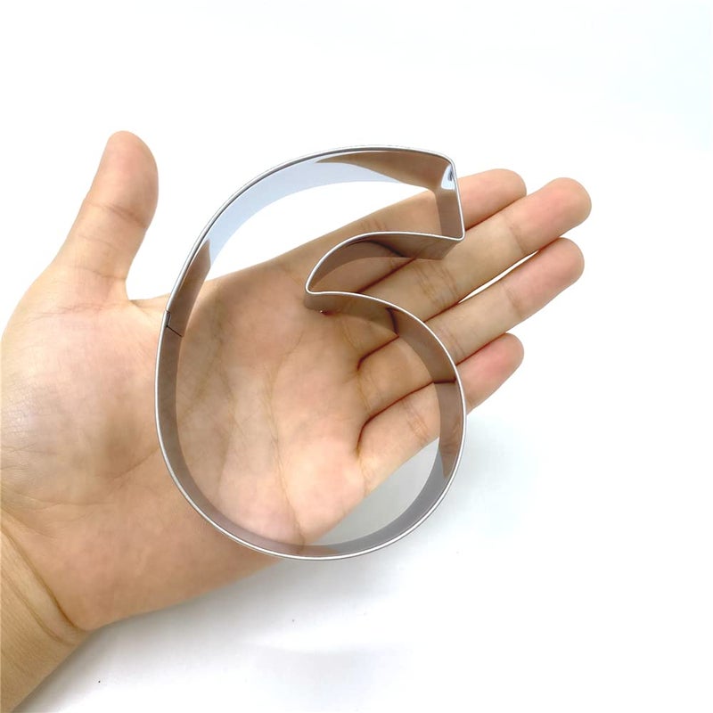 LILIAO LILIAO Number 6 Cookie Fondant Biscuit Cutter for Birthday/Anniversary/Special Day - 2.7 x 3.6 inches - Stainless Steel - Image 3
