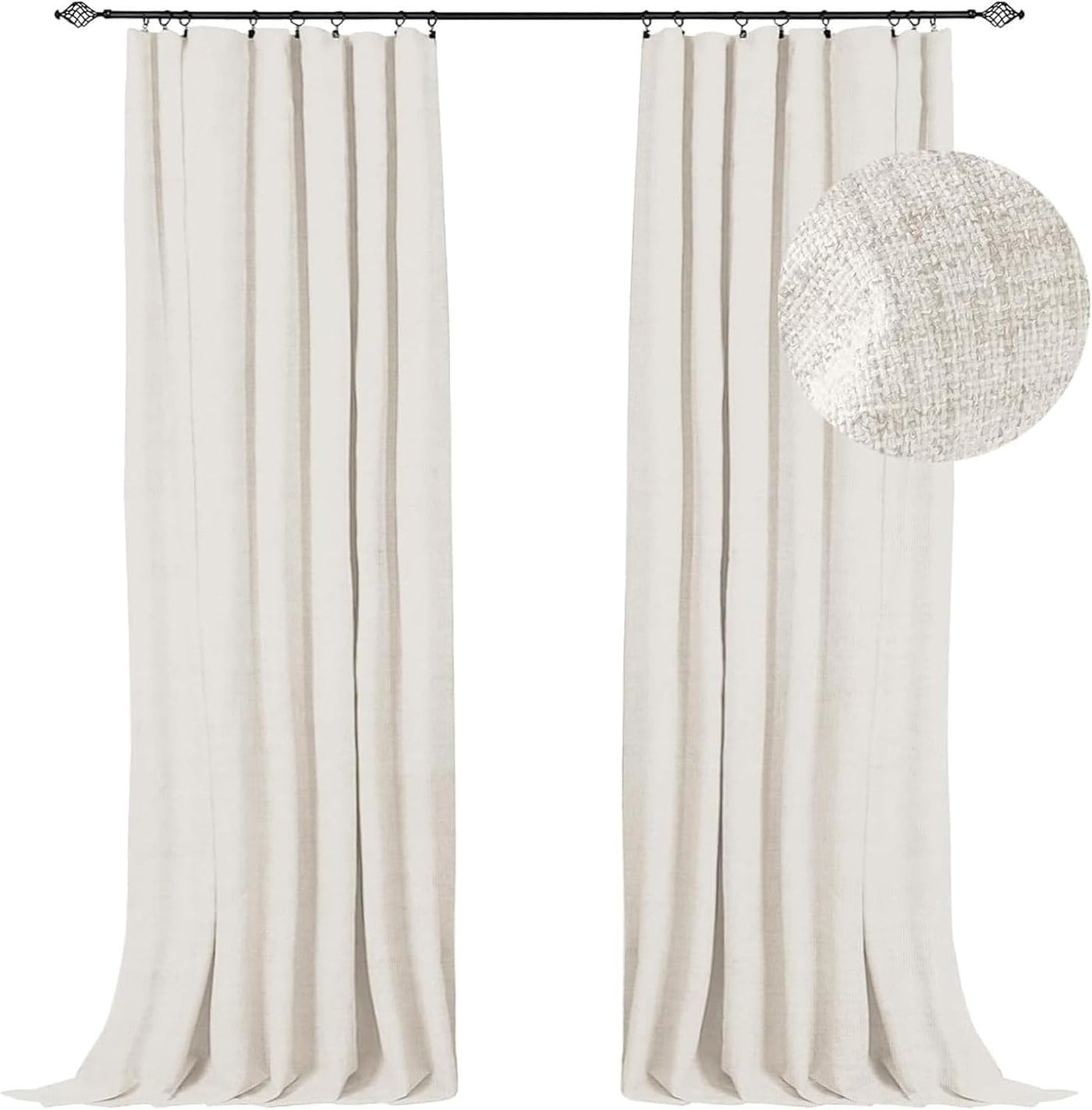 100% Blackout Shield 100 Blackout Shield Full Blackout Curtains for Bedroom 84 inch Length 2 Panels Set Clip RingsRod Pocket Faux Linen Black Out Curtains for Living Room Thermal Insulated 50Wx84L Bei